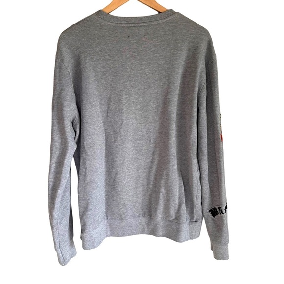 Zara Man Creep Beaded Embroidered Snake Grey Sweatshirt Size XL - Picture 5 of 6